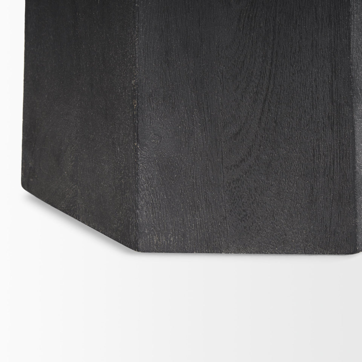 Maxine Hexagonal Black Wood Foyer Table-Accent Tables-DECOROLALA