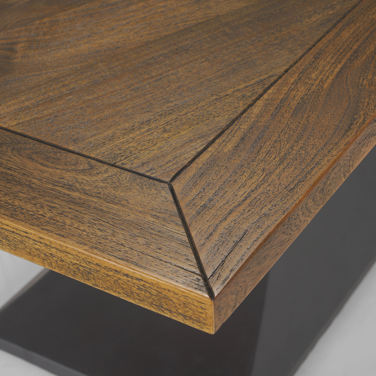 Maxton 79"L x 39"W Rectangular Pedestal Dining Table | Brown Wood & Gunmetal Metal | Seats 6-Dining Tables-DECOROLALA