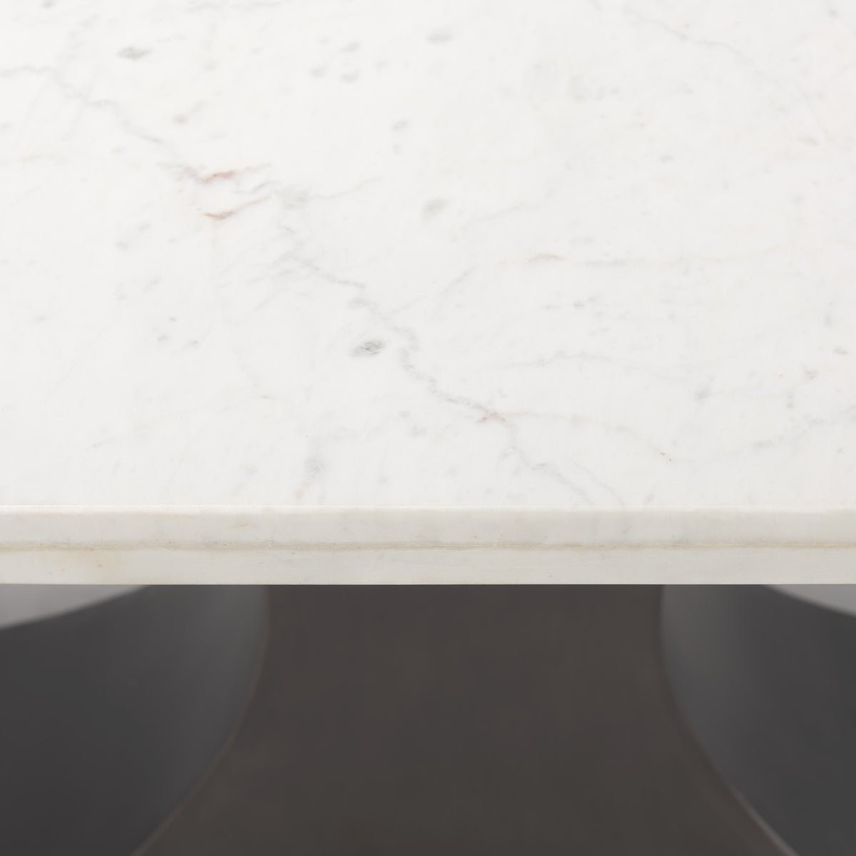 Maxton 79"L x 39"W Rectangular Pedestal Dining Table | White Marble & Gunmetal Metal | Seats 8-Dining Tables-DECOROLALA