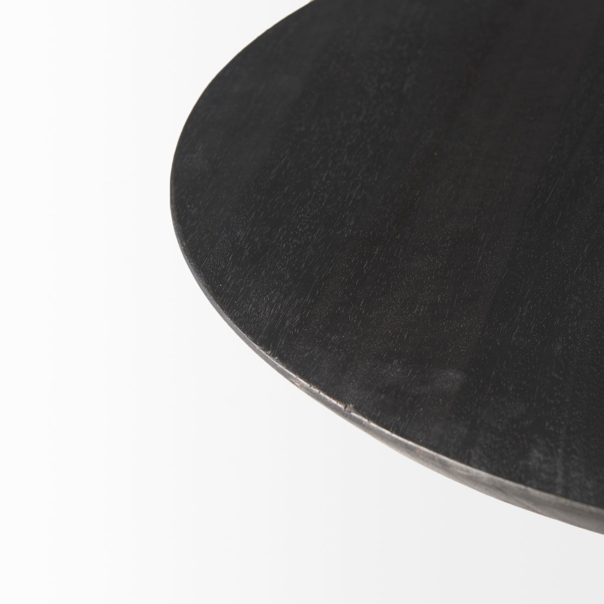 Maxwell 20" Round Dark Brown Wood w/ Metal Pedestal Side Table-End and Side Tables-DECOROLALA
