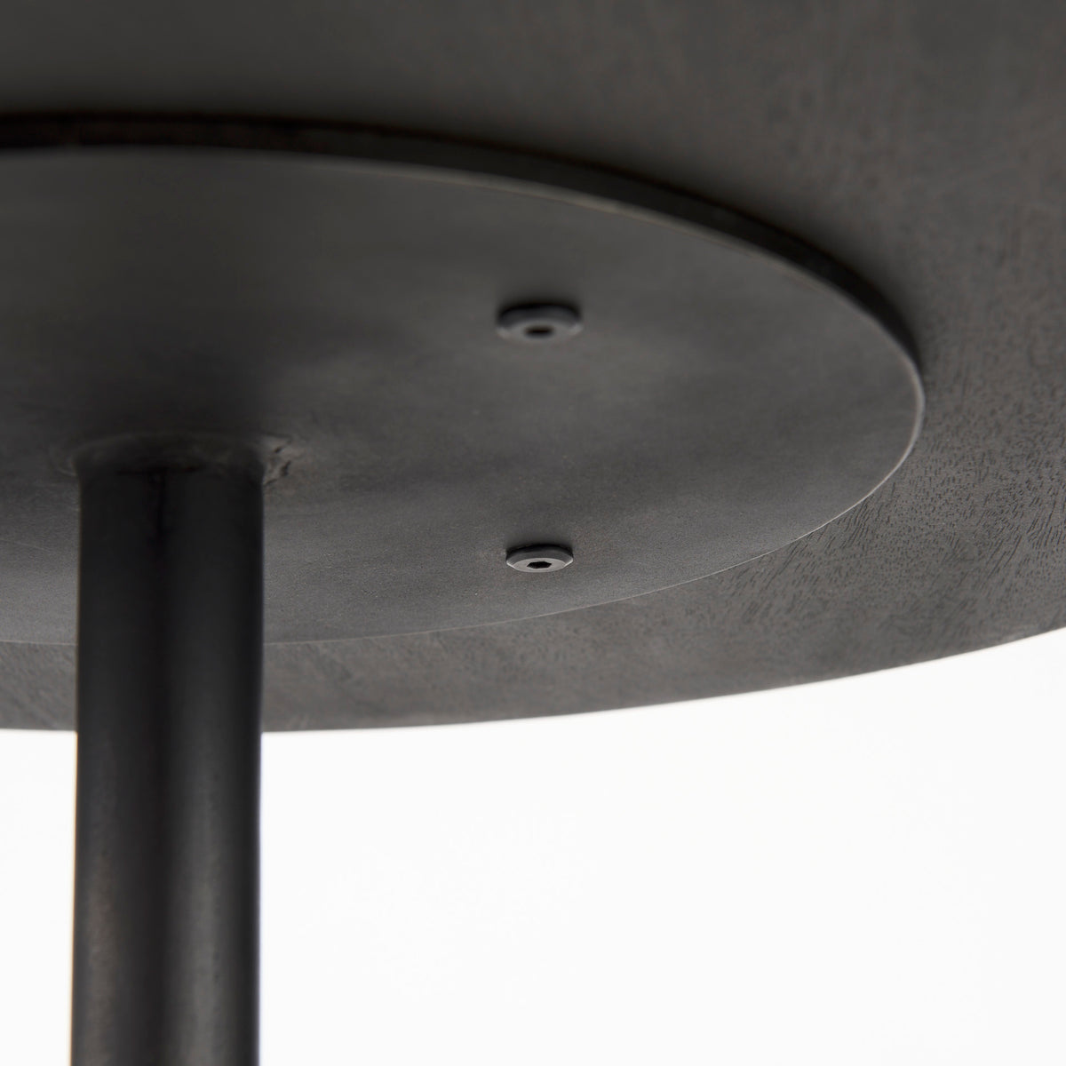 Maxwell 20" Round Dark Brown Wood w/ Metal Pedestal Side Table-End and Side Tables-DECOROLALA