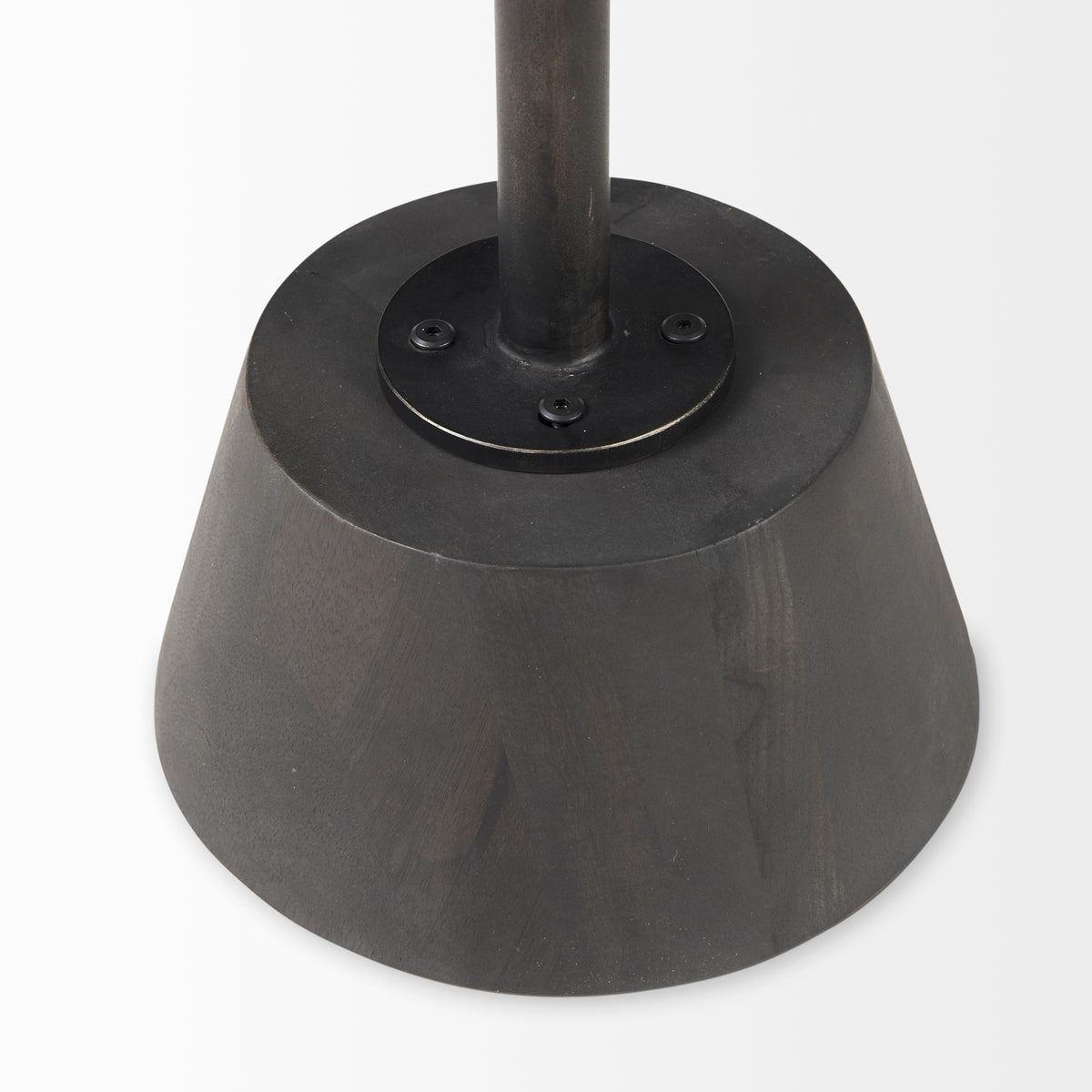 Maxwell 20" Round Dark Brown Wood w/ Metal Pedestal Side Table-End and Side Tables-DECOROLALA