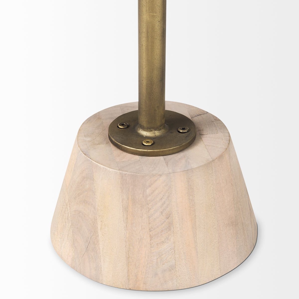 Maxwell 20" Round Dark Brown Wood w/ Metal Pedestal Side Table-End and Side Tables-DECOROLALA