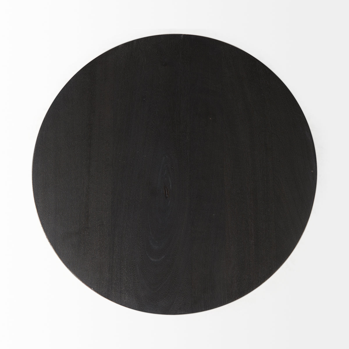 Maxwell 20" Round Dark Brown Wood w/ Metal Pedestal Side Table-End and Side Tables-DECOROLALA