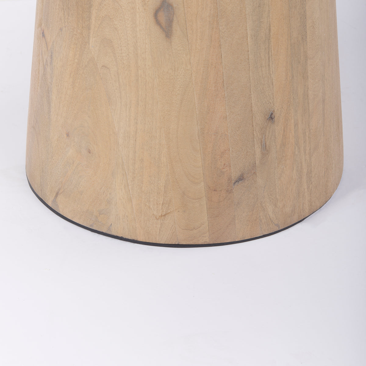 Maxwell 32" Round Pedestal Dining Table | Modern | White Marble & Black Metal/Blonde Wood | Seats 2-Dining Tables-DECOROLALA