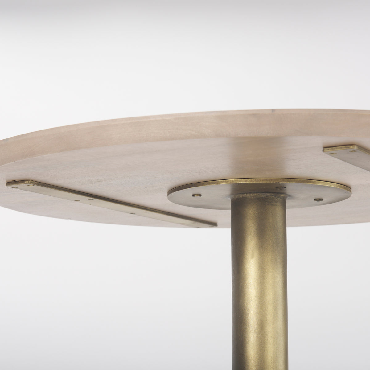 Maxwell 32" Round Pedestal Dining Table | Modern | Wood & Metal | Seats 2-Dining Tables-DECOROLALA
