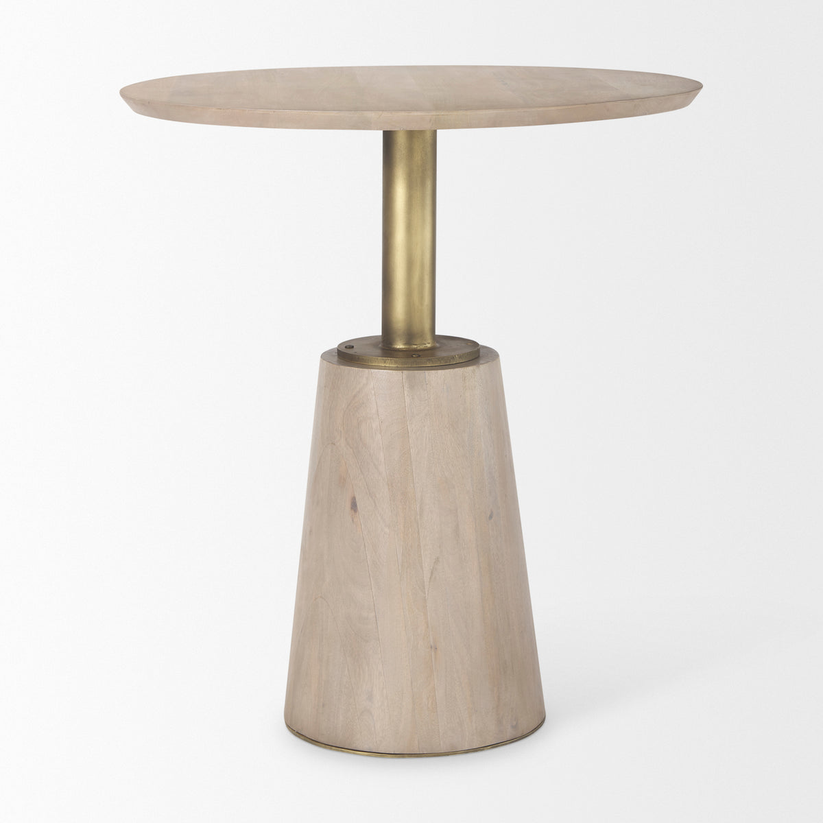 Maxwell 32" Round Pedestal Dining Table | Modern | Wood & Metal | Seats 2-Dining Tables-DECOROLALA
