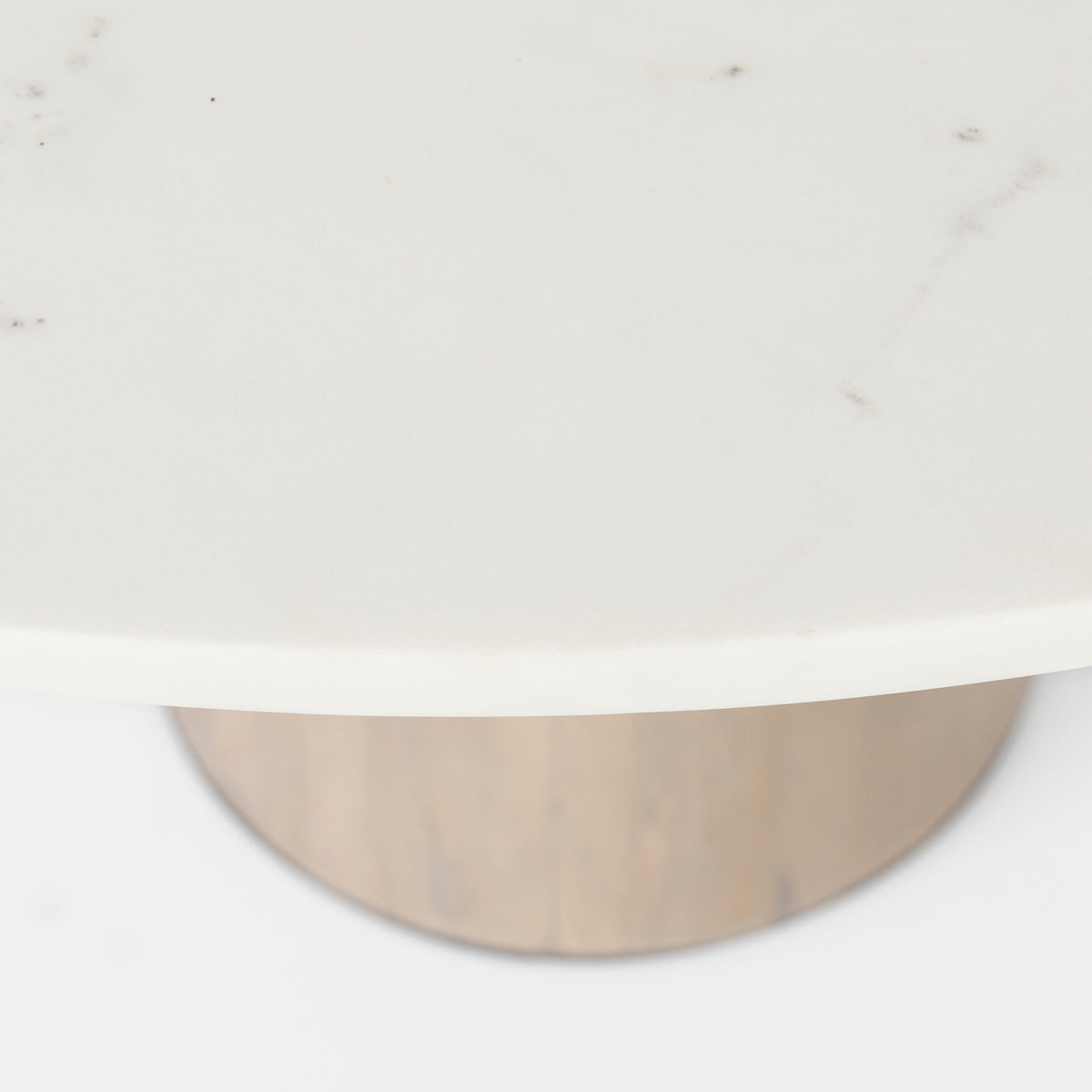 Maxwell 48" Round Pedestal Dining Table | White Marble & Light Wood | Seats 4-Dining Tables-DECOROLALA