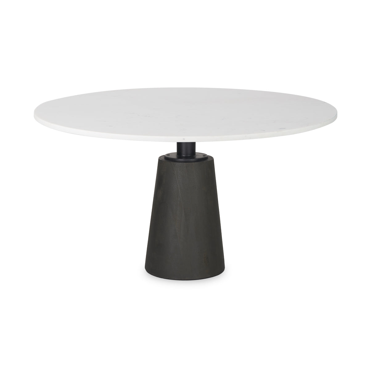 Maxwell 48" Round Pedestal Dining Table | White Marble & Light Wood | Seats 4-Dining Tables-DECOROLALA