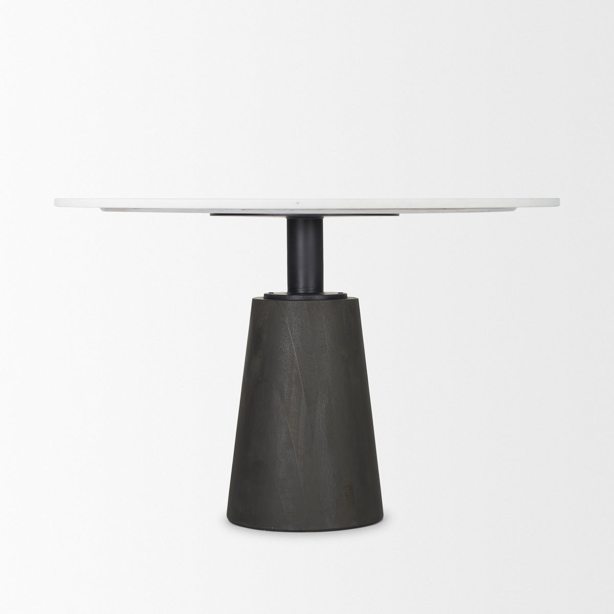 Maxwell 48" Round Pedestal Dining Table | White Marble & Light Wood | Seats 4-Dining Tables-DECOROLALA