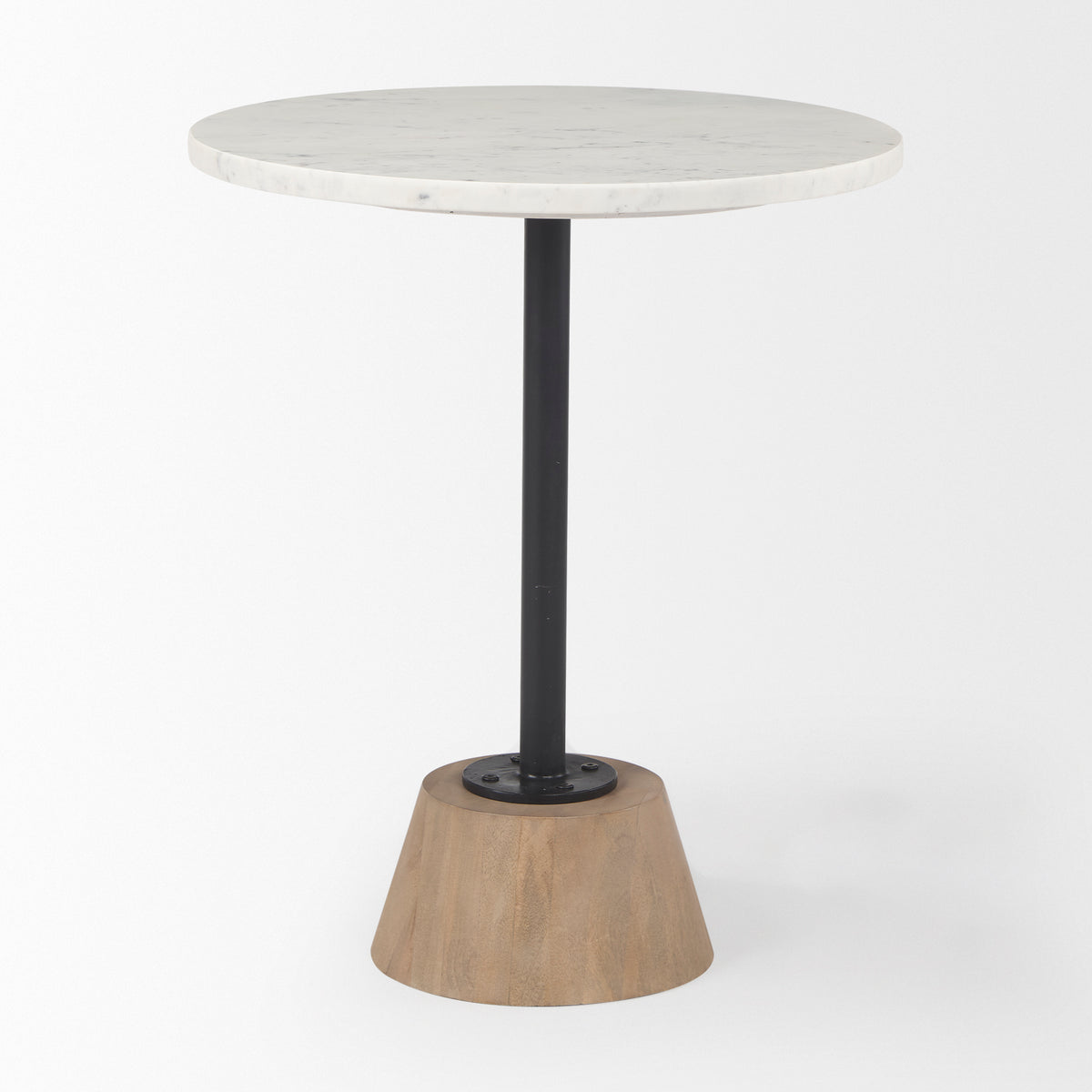Maxwell Marble Top Pedestal End/Side Table-End and Side Tables-DECOROLALA
