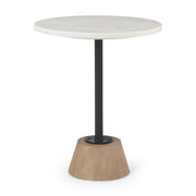 Maxwell Marble Top Pedestal End/Side Table-End and Side Tables-DECOROLALA