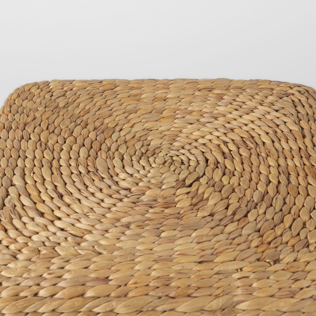 Maya 17.7L x 17.7W x 17.7H Light Brown W/Medium Brown Stripes Seagrass Square Pouf-Poufs-DECOROLALA