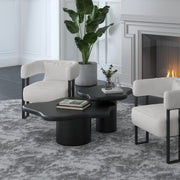 Mayal 2-Piece Nesting Coffee Table Set - Black Mango Wood-Coffee Table-DECOROLALA