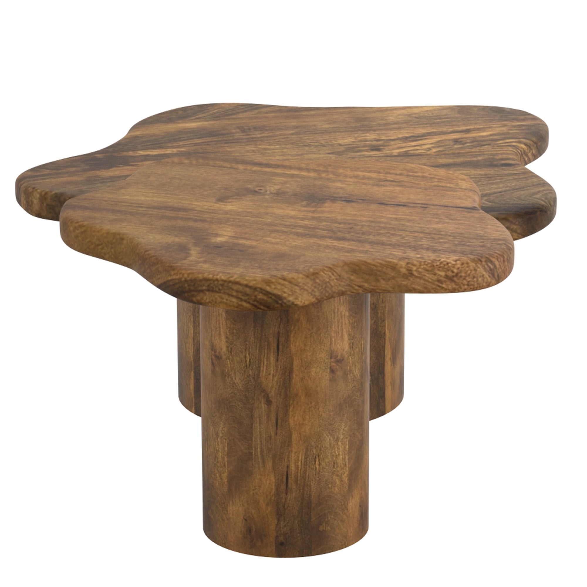 Mayal 2-Piece Nesting Coffee Table Set - Walnut Mango Wood-Coffee Table-DECOROLALA