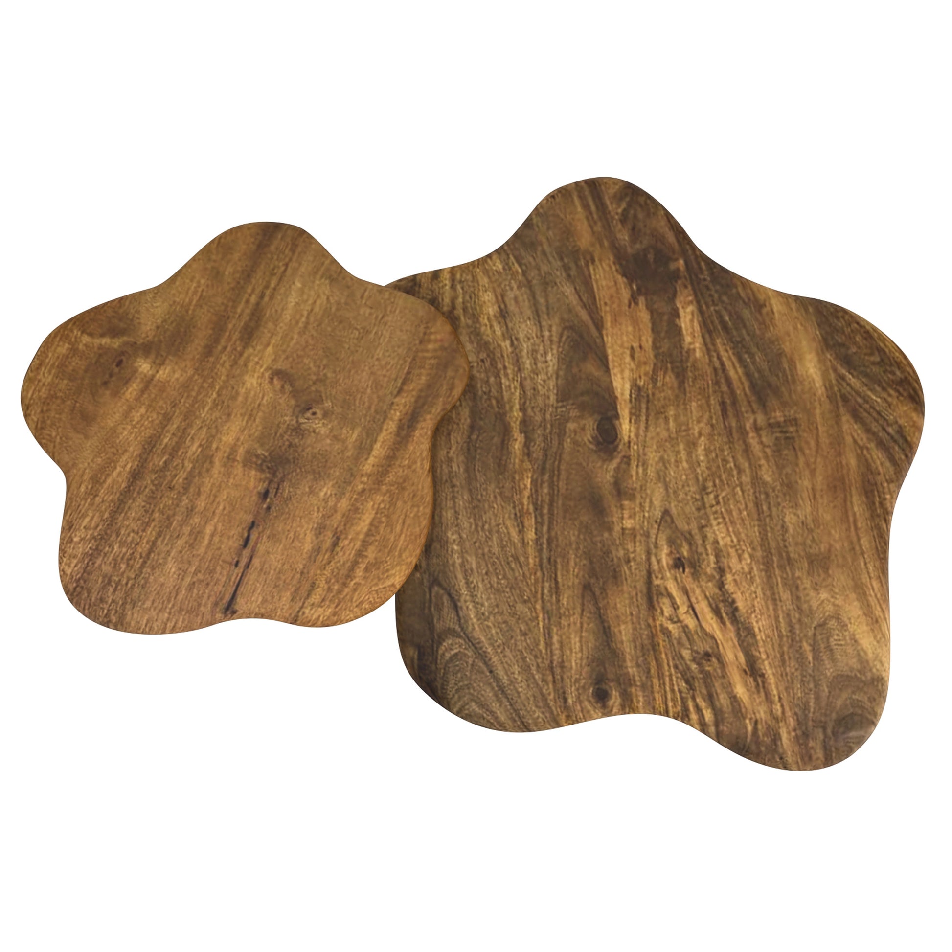 Mayal 2-Piece Nesting Coffee Table Set - Walnut Mango Wood-Coffee Table-DECOROLALA