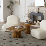 Mayal 2-Piece Nesting Coffee Table Set - Walnut Mango Wood-Coffee Table-DECOROLALA