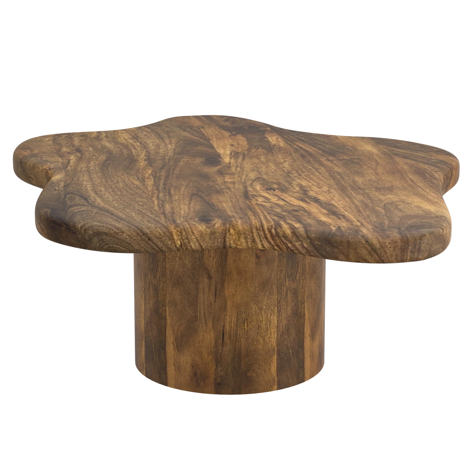 Mayal Large Coffee Table - Walnut Finish Mango Wood-Coffee Table-DECOROLALA