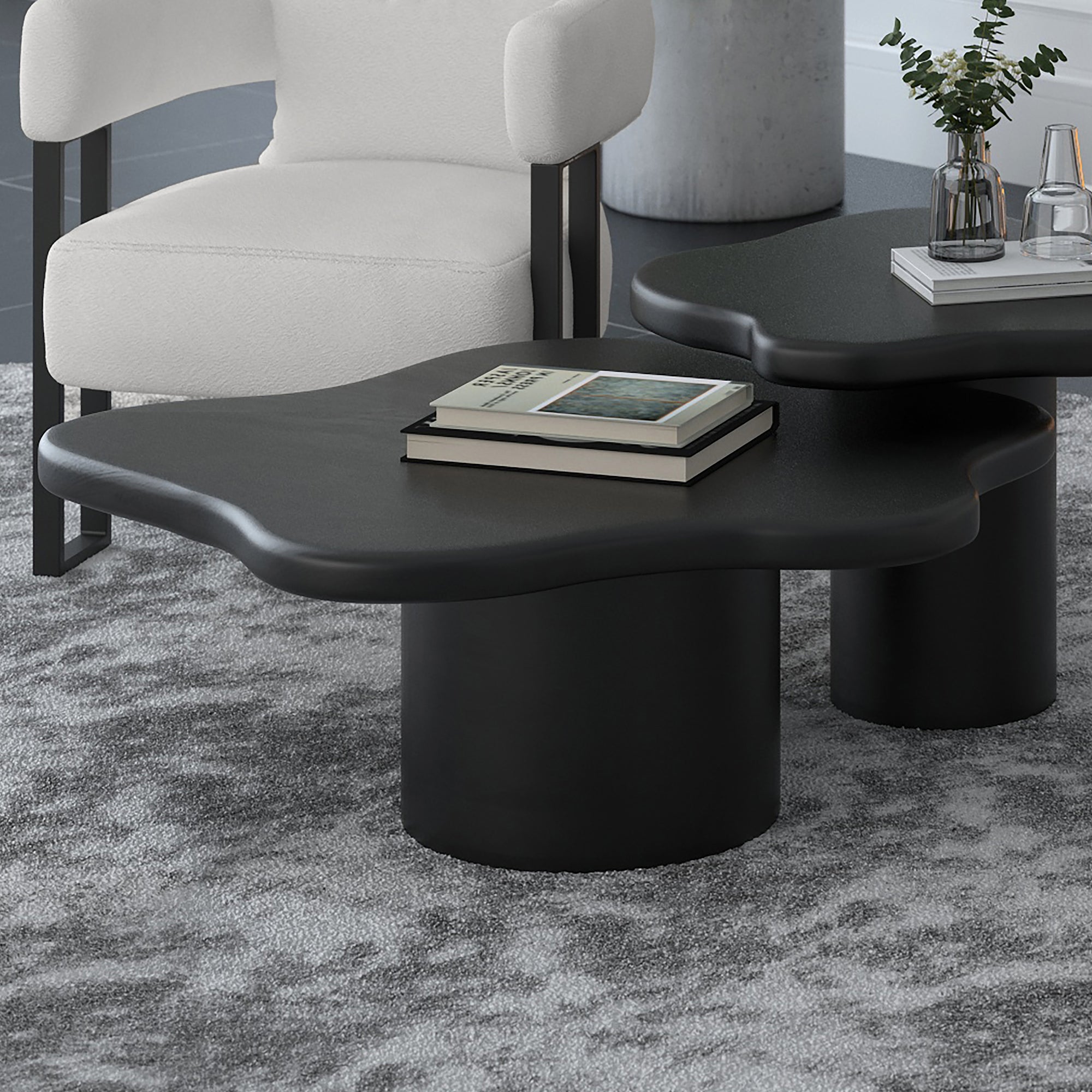 Mayal Small Coffee Table - Black Solid Mango Wood-Coffee Table-DECOROLALA