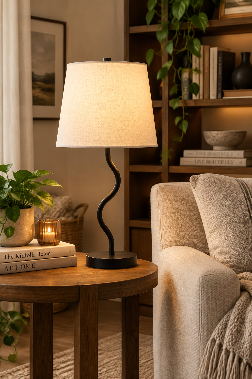 Mayssa 19.75" Table Lamp, Matte Black-Table Lamps-DECOROLALA