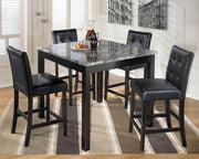 Maysville Square Counter Table Set - Black (5pc)-5 Piece Dining Room Sets-DECOROLALA