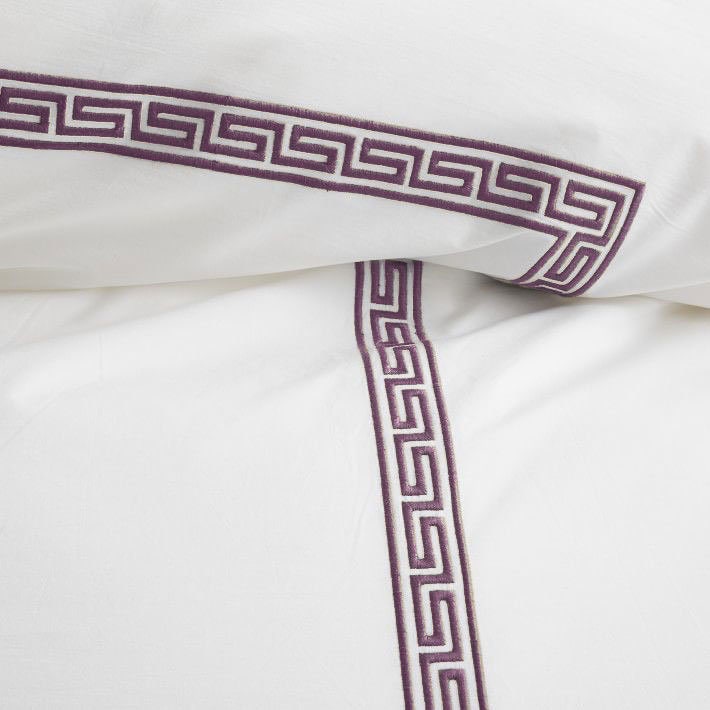 Maze Pure Linen Embroidered Edge Duvet Cover Set - 100% Linen-Duvet Cover-DECOROLALA
