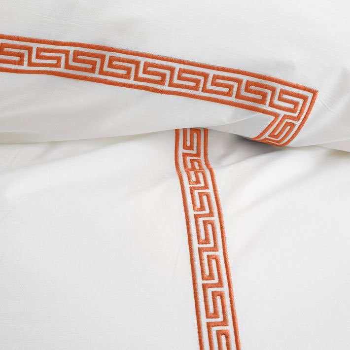 Maze Pure Linen Embroidered Edge Duvet Cover Set - 100% Linen-Duvet Cover-DECOROLALA
