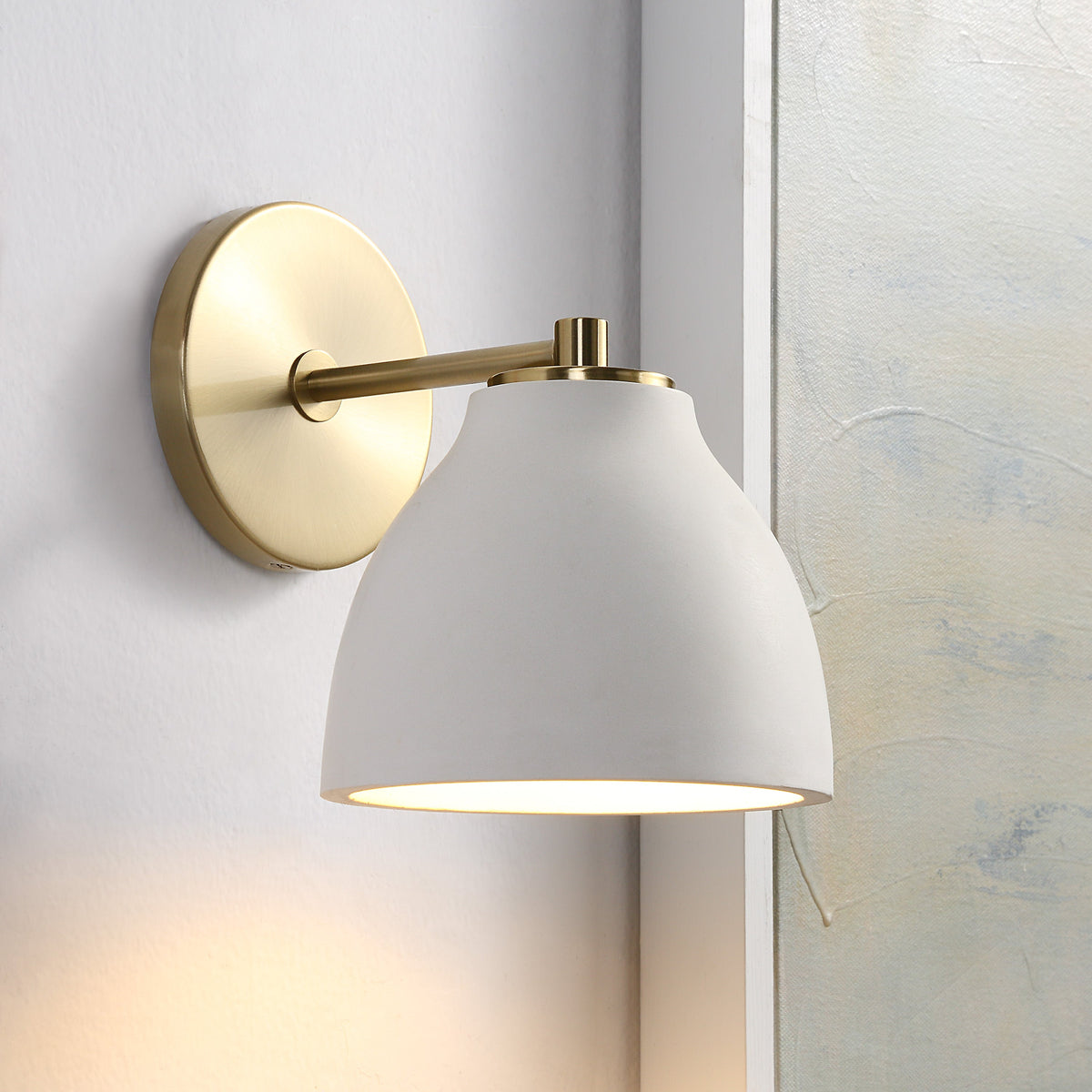 Mazia 8.5" Burnished Brass 1-Light Wall Sconce-Wall Sconce-DECOROLALA