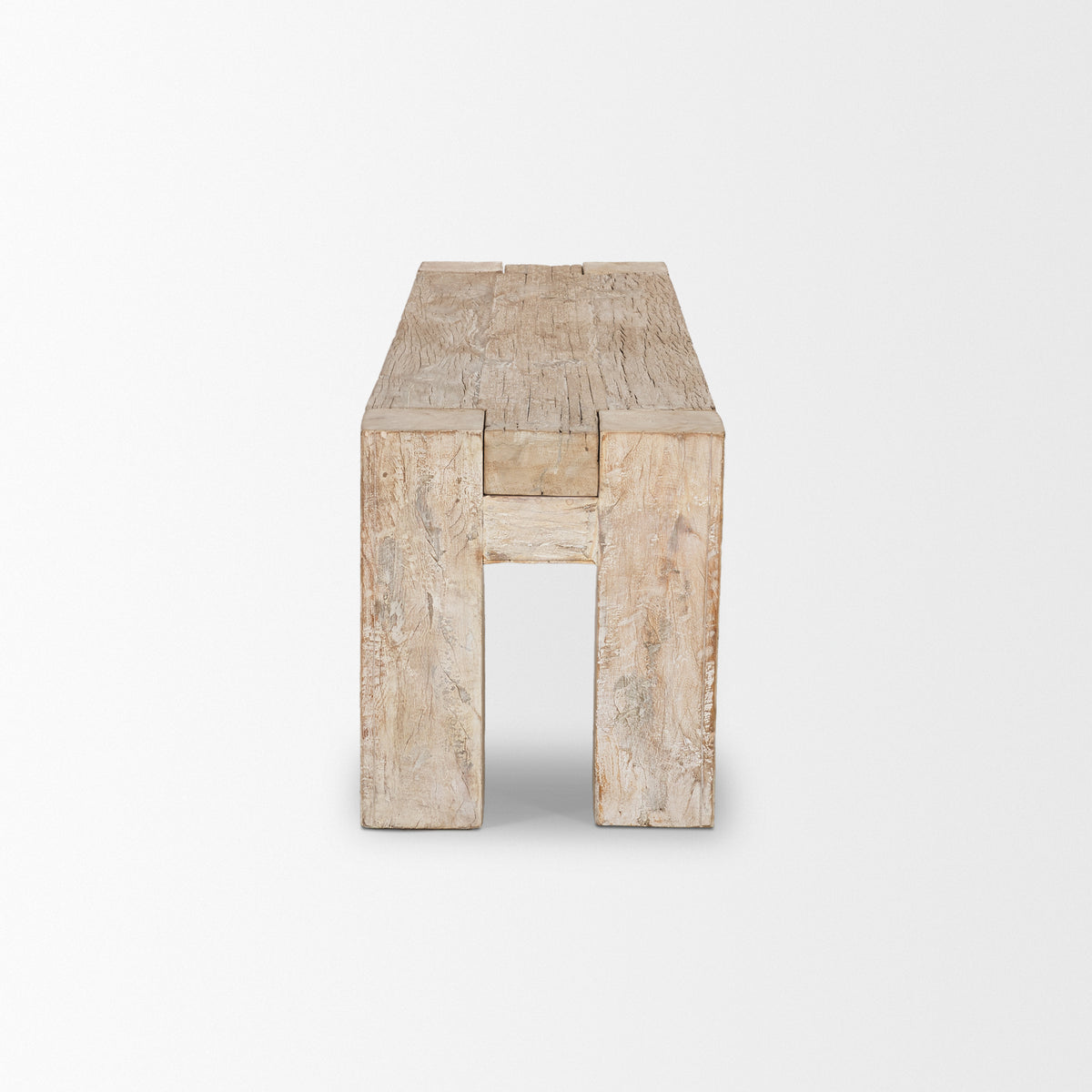 McArthur 64" Whitewash Reclaimed Wood Bench-Benches-DECOROLALA