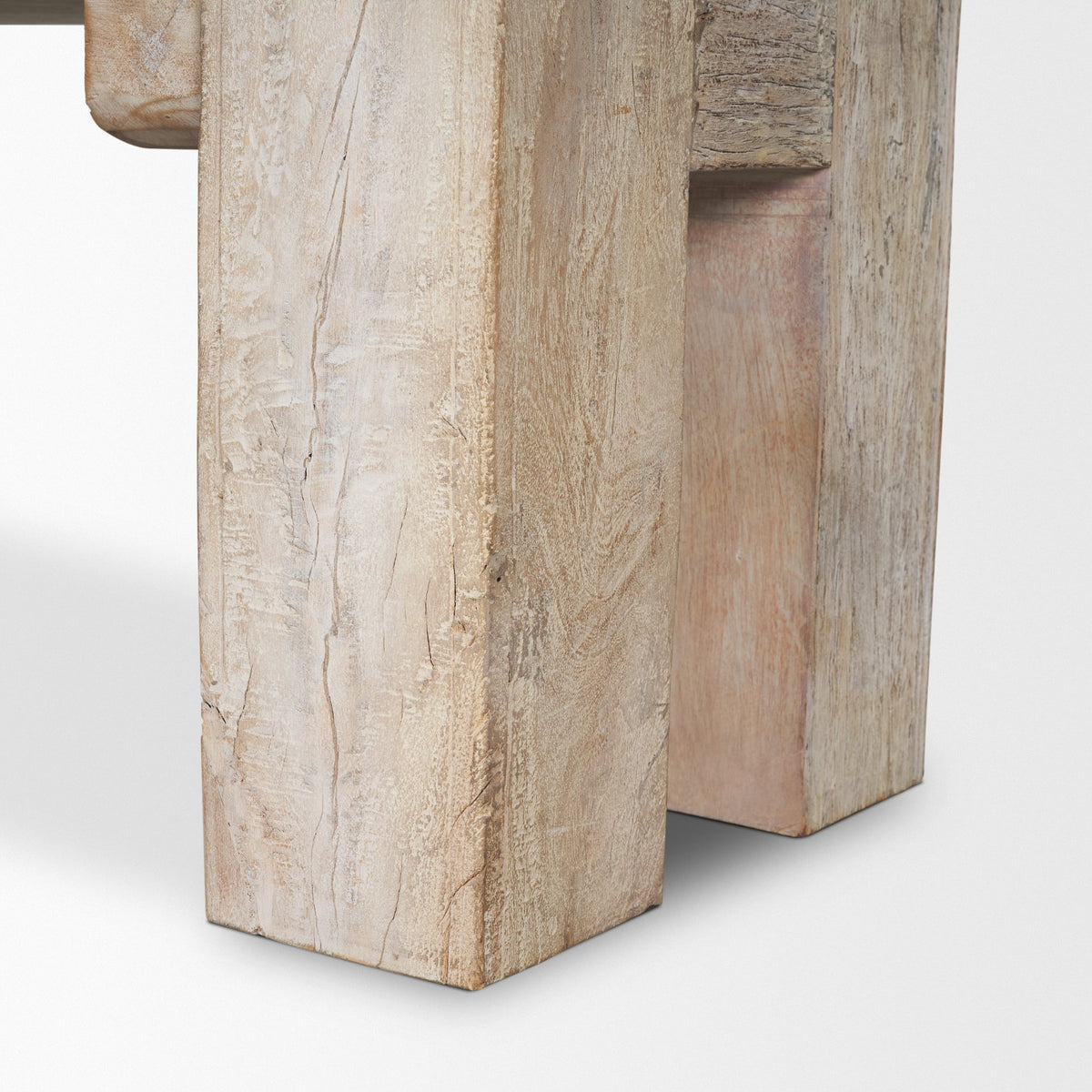 McArthur 64" Whitewash Reclaimed Wood Bench-Benches-DECOROLALA