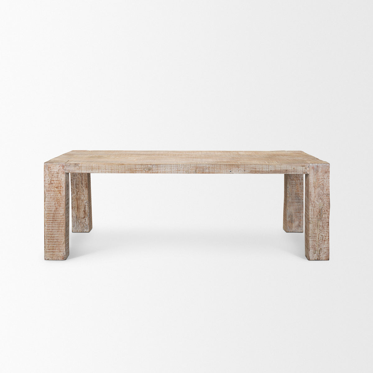 McArthur 84"L x 42.5"W Dining Table | White Wash Wood | Seats 8-Dining Tables-DECOROLALA