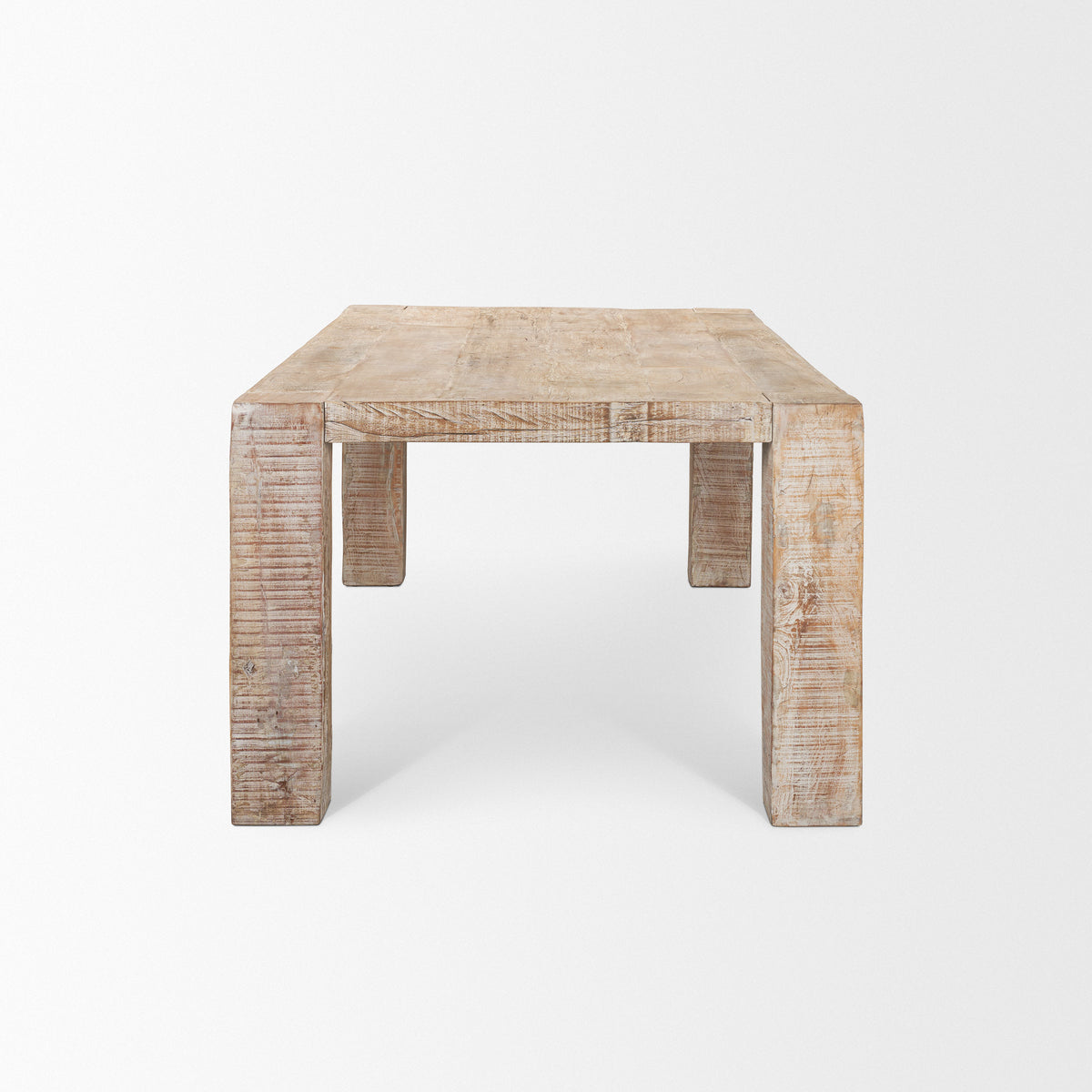 McArthur 84"L x 42.5"W Dining Table | White Wash Wood | Seats 8-Dining Tables-DECOROLALA
