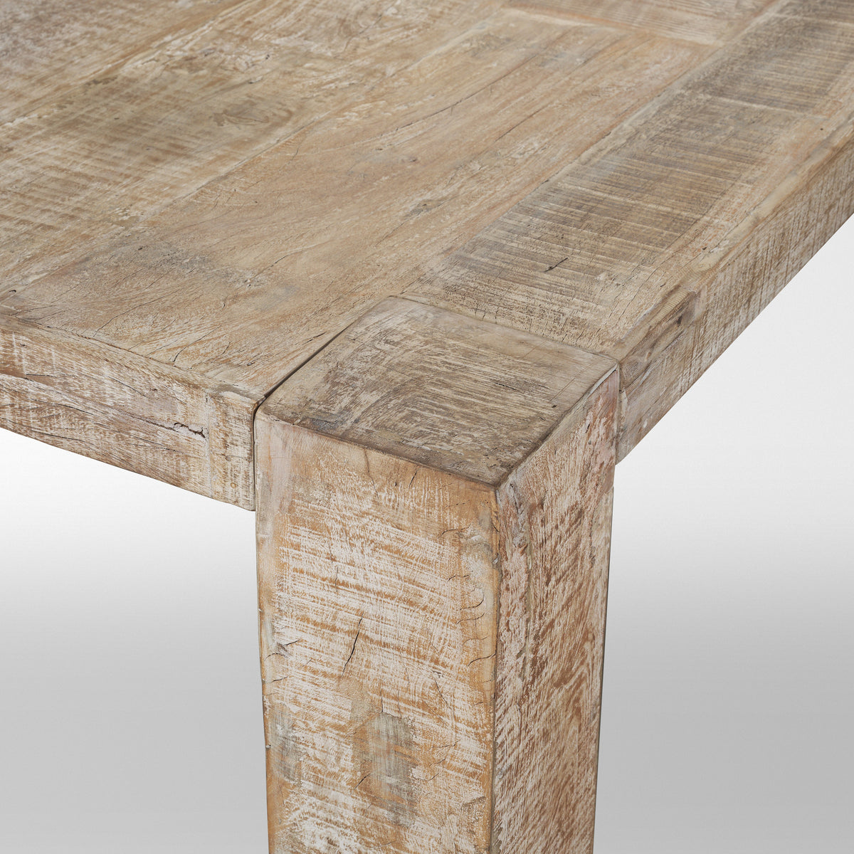 McArthur 84"L x 42.5"W Dining Table | White Wash Wood | Seats 8-Dining Tables-DECOROLALA
