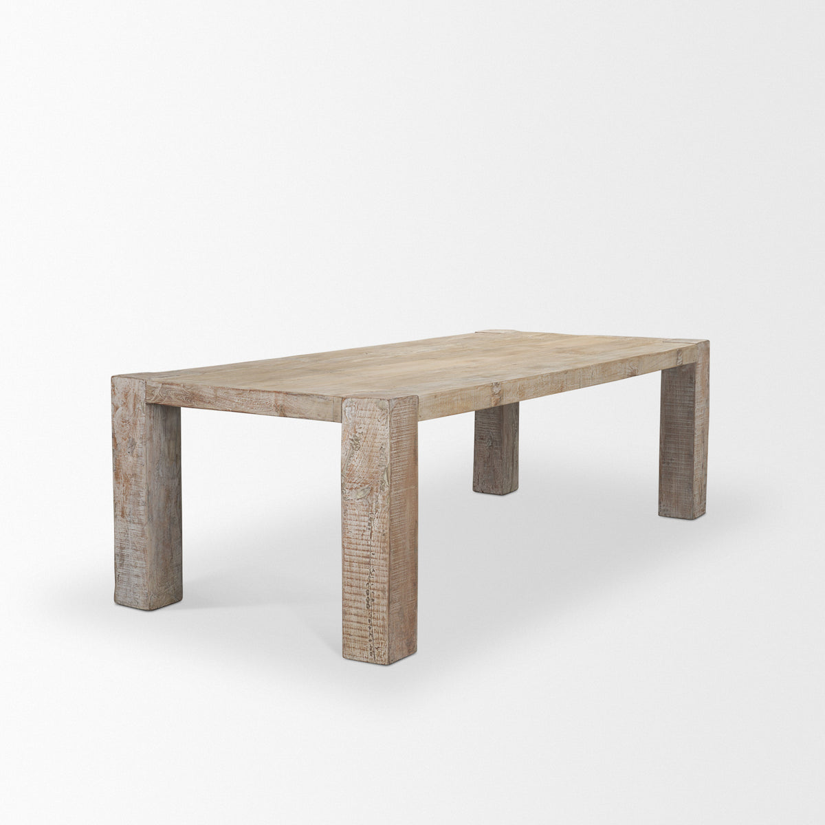 McArthur 94"L x 42.5"W Dining Table | White Wash Wood | Seats 8-Dining Tables-DECOROLALA