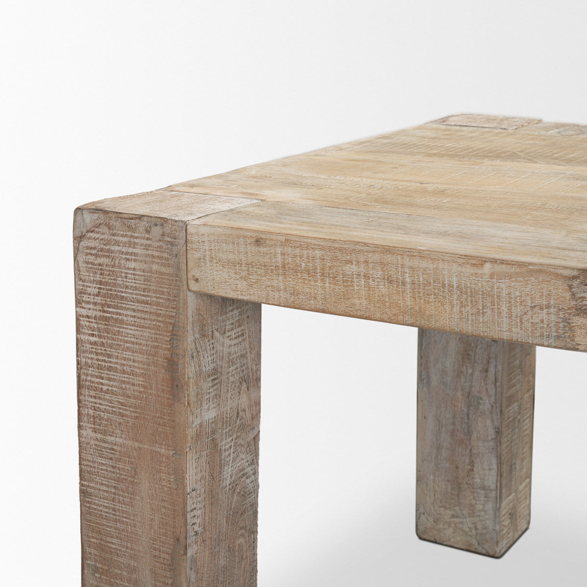 McArthur 94"L x 42.5"W Dining Table | White Wash Wood | Seats 8-Dining Tables-DECOROLALA