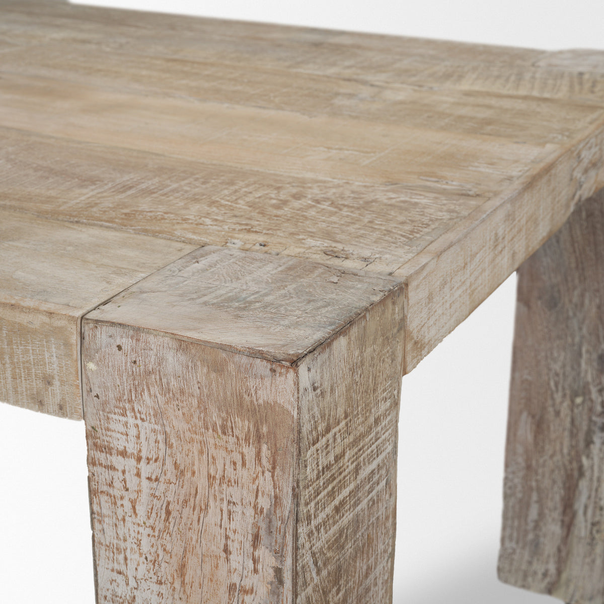 McArthur 94"L x 42.5"W Dining Table | White Wash Wood | Seats 8-Dining Tables-DECOROLALA