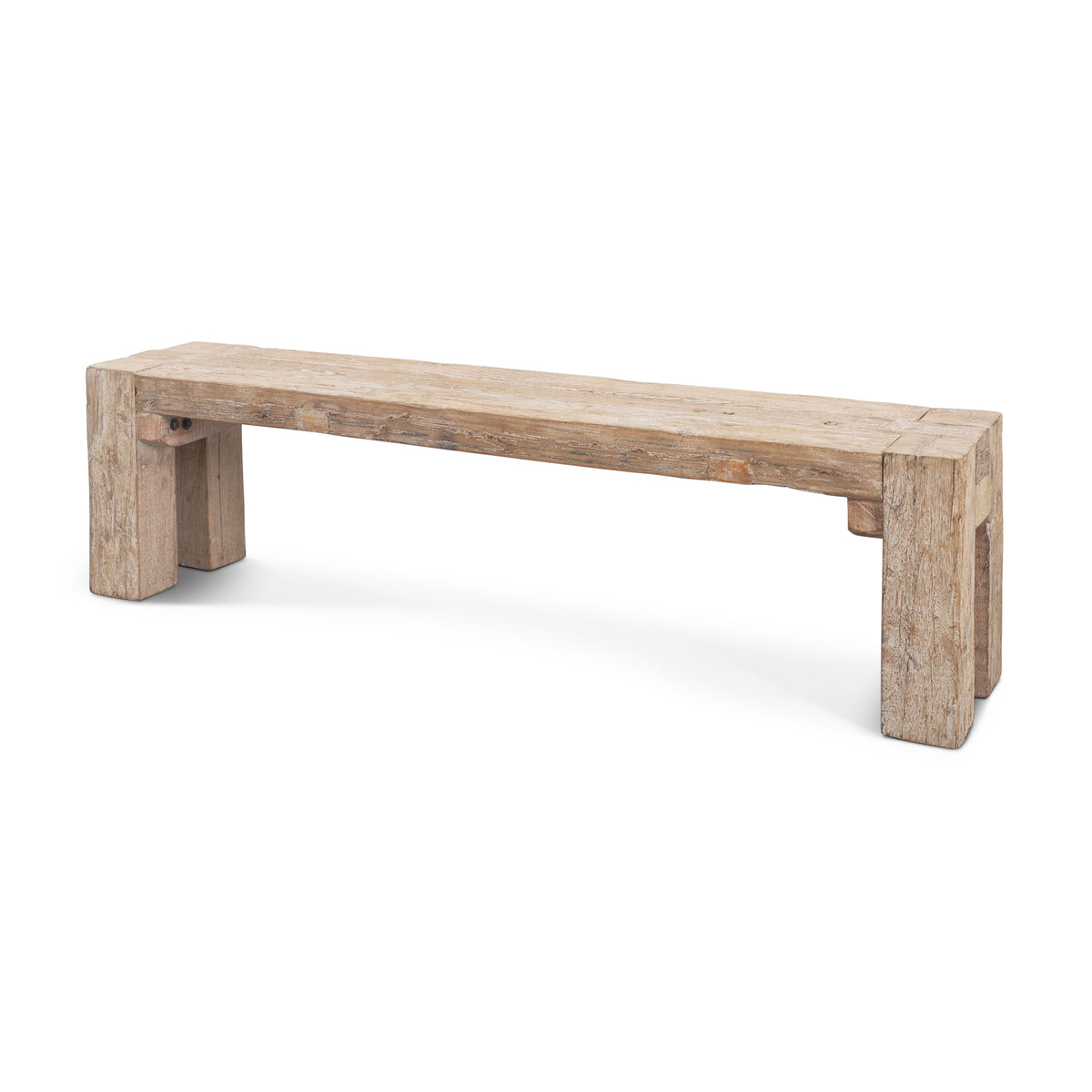McArthur Whitewash Reclaimed Wood Bench-Benches-DECOROLALA