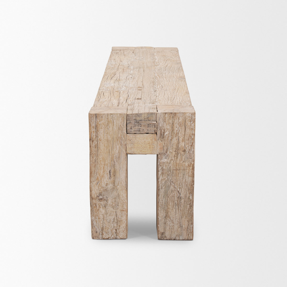 McArthur Whitewash Reclaimed Wood Bench-Benches-DECOROLALA