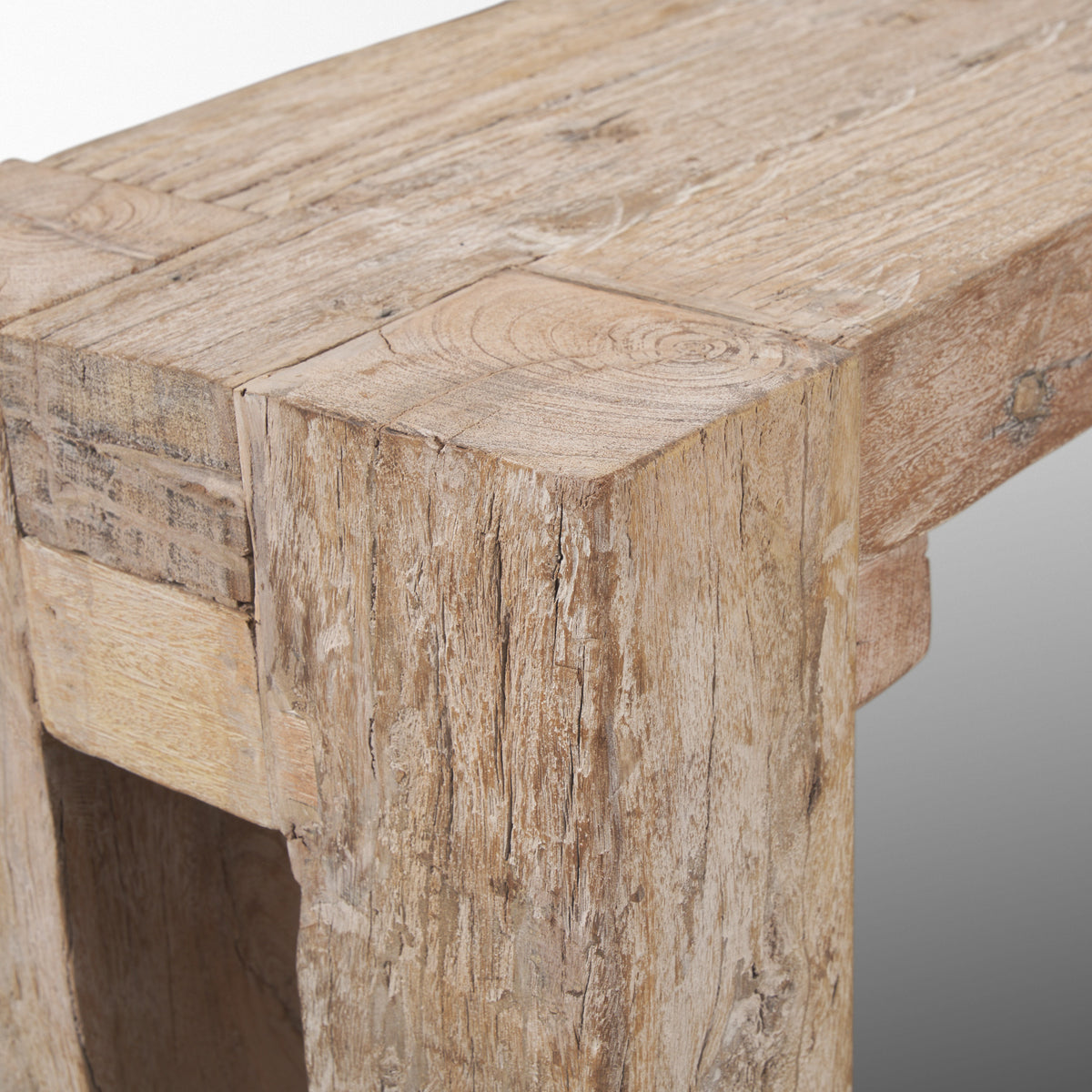 McArthur Whitewash Reclaimed Wood Bench-Benches-DECOROLALA