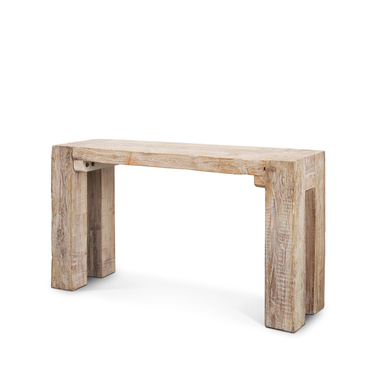 McArthur Whitewash Reclaimed Wood Console Table-Console Tables-DECOROLALA