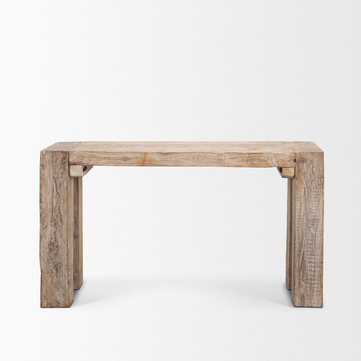 McArthur Whitewash Reclaimed Wood Console Table-Console Tables-DECOROLALA