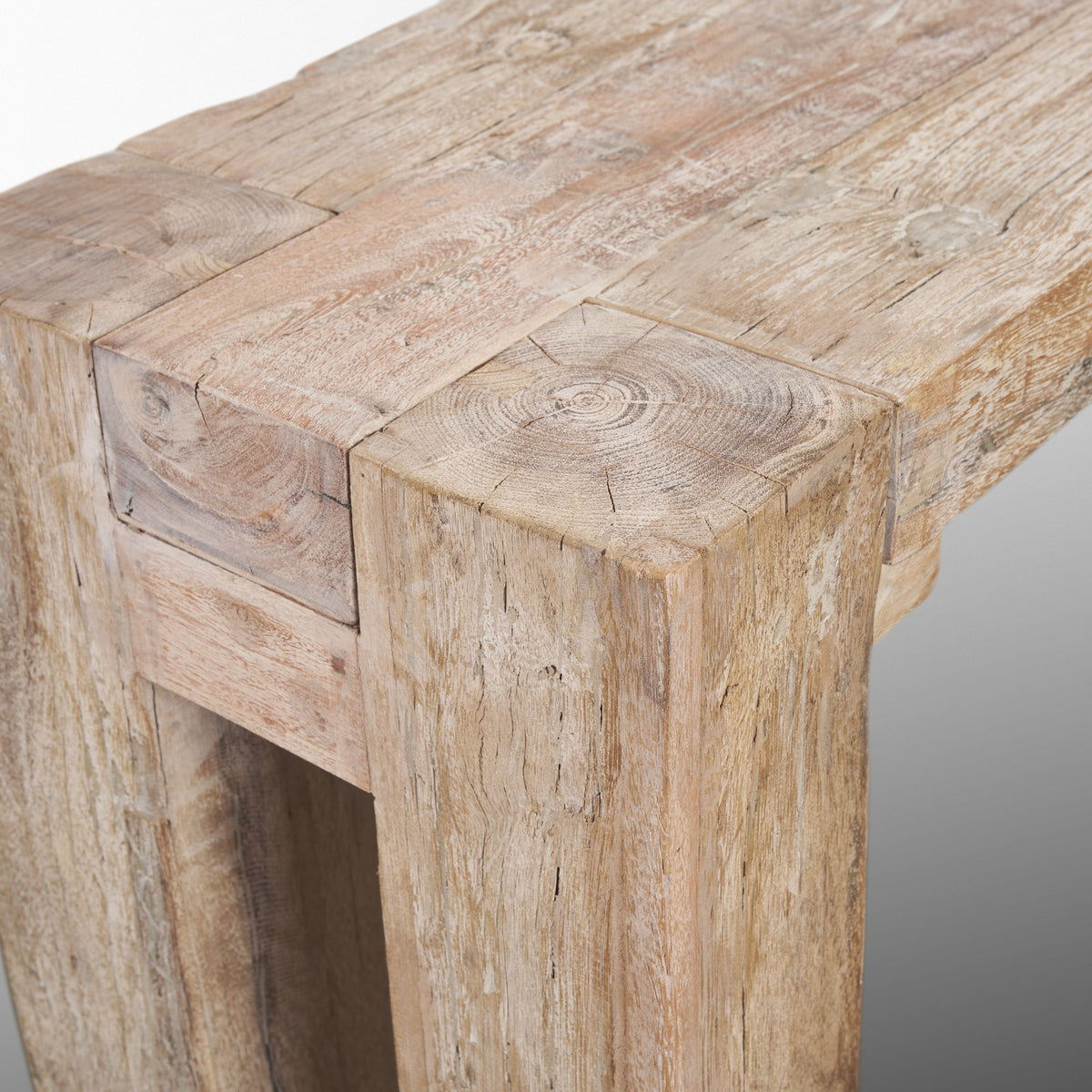 McArthur Whitewash Reclaimed Wood Console Table-Console Tables-DECOROLALA