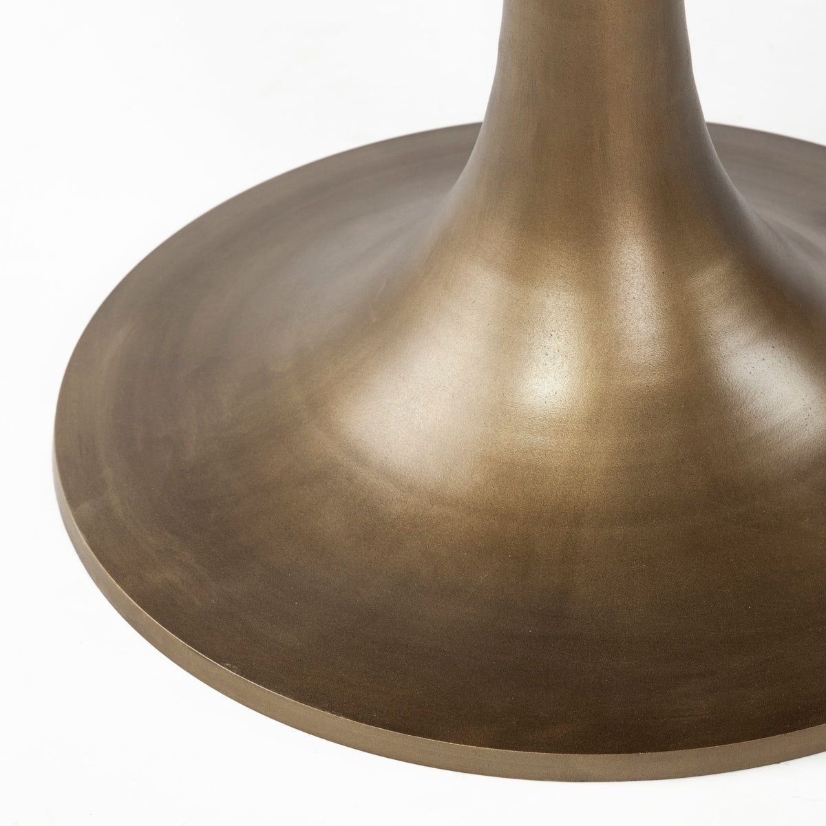McLeod 54" Round Pedestal Dining Table | Modern | Brown Wood & Gold Metal | Seats 4-Dining Tables-DECOROLALA