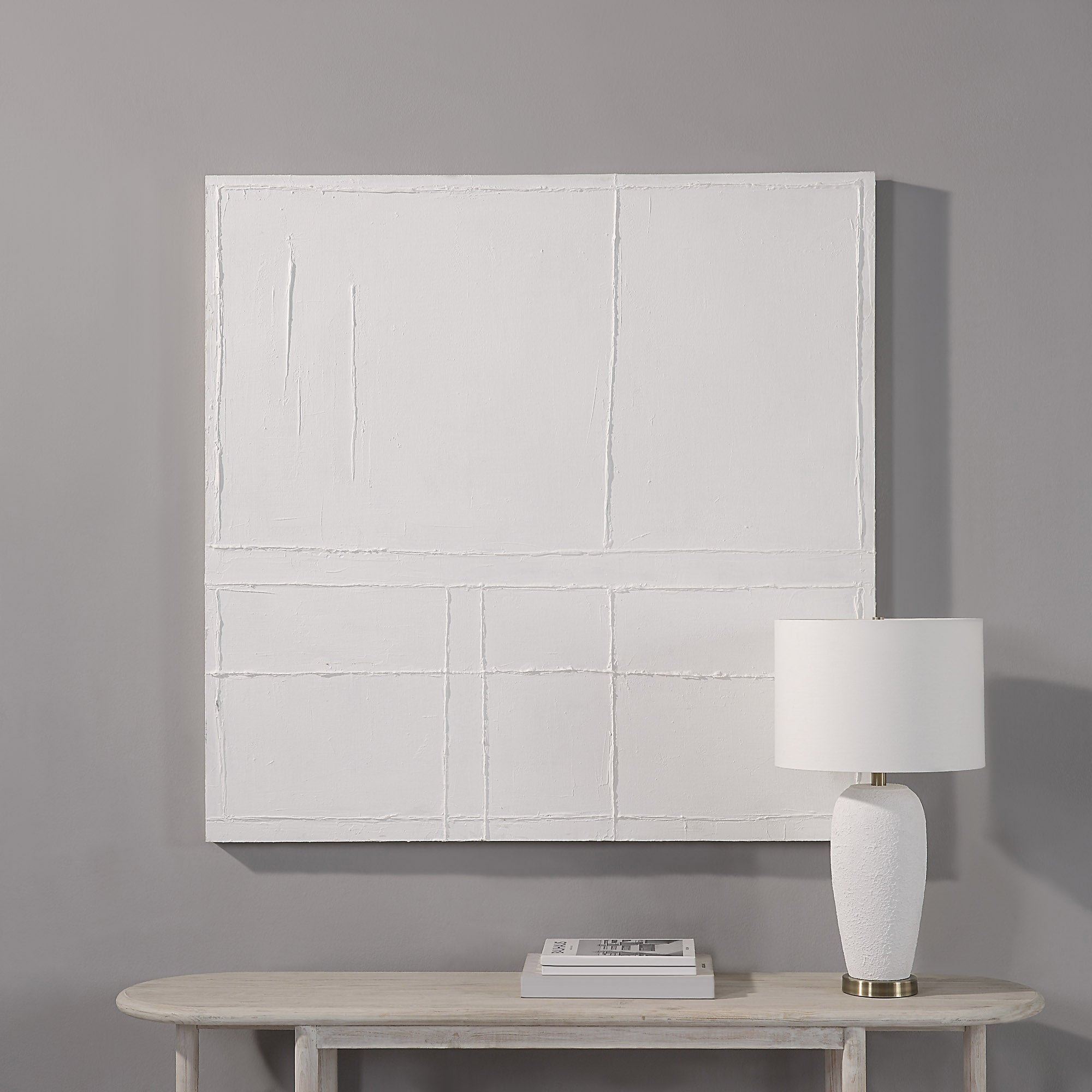 Medea 48" Wide Wall Art, Matte White-Wall Art-DECOROLALA