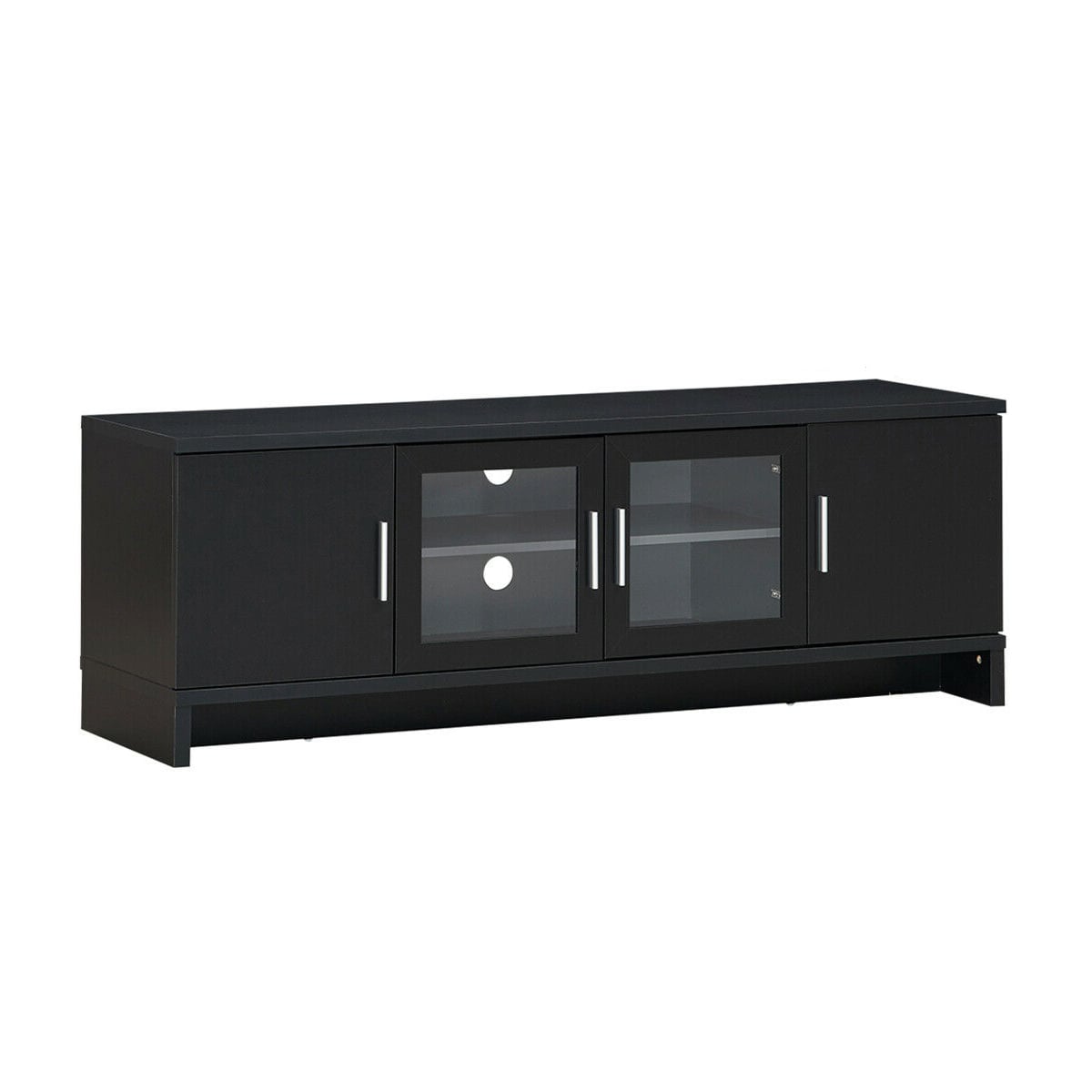 Media Entertainment TV Stand for TVs up to 70 Inch with Adjustable Shelf-Black-Entertainment Centers & TV Stands-DECOROLALA