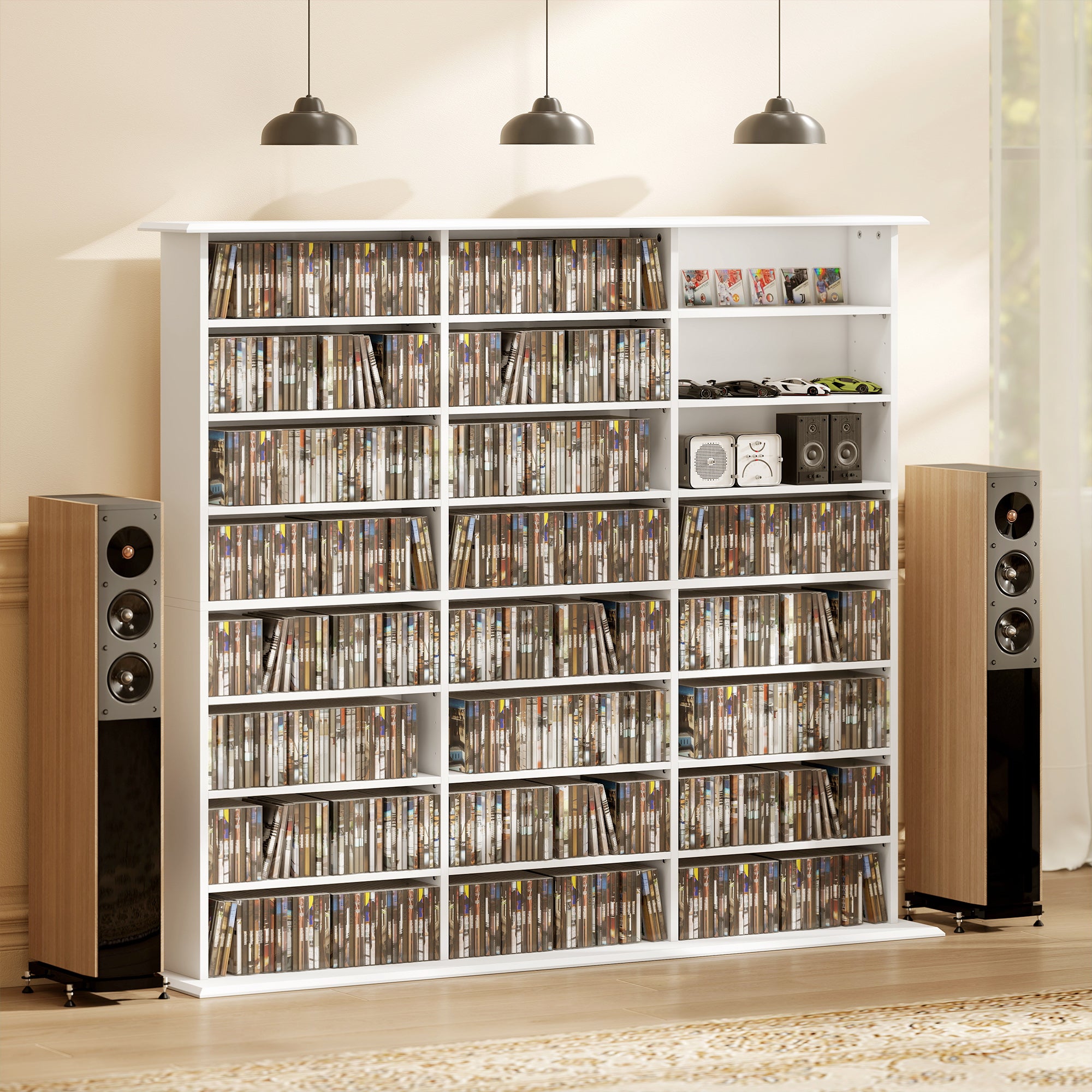 Media Storage Cabinet 49.7" White-DECOROLALA