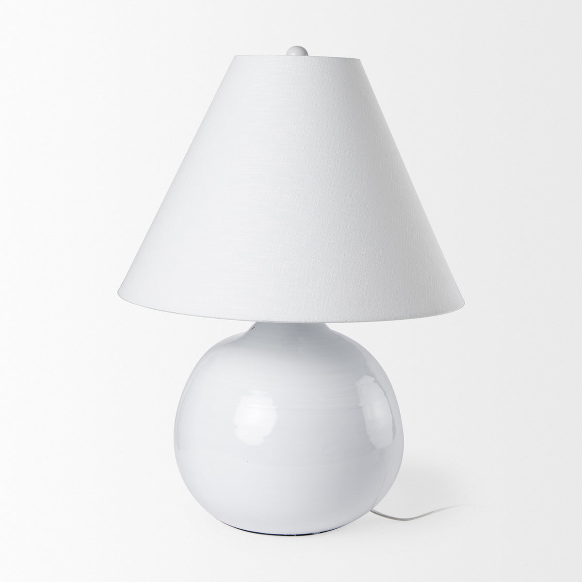 Mehdi Cream Ceramic Table Lamp-Table Lamps-DECOROLALA