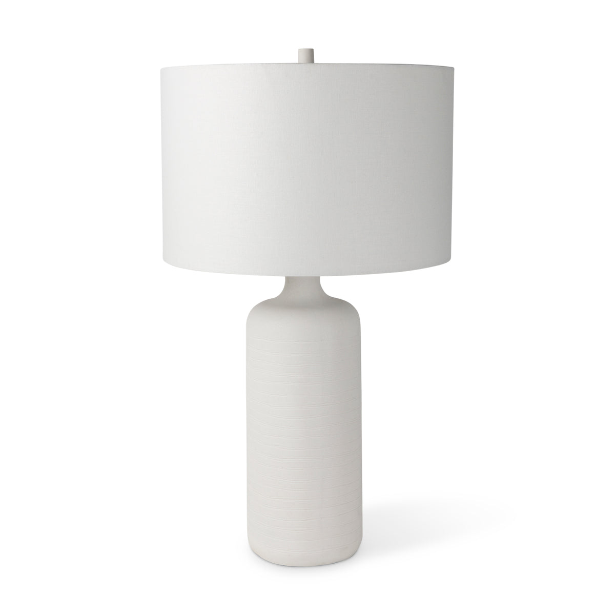 Melanie 17.0L x 17.0W x 30.5H White Shade W/White Base Table Lamp-Table Lamps-DECOROLALA