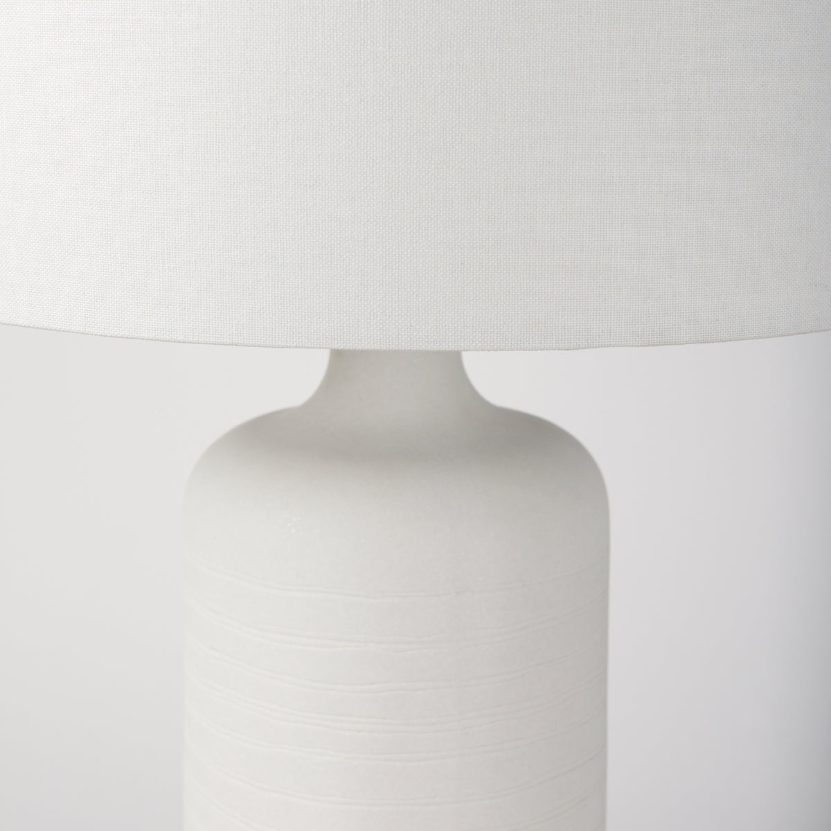 Melanie 17.0L x 17.0W x 30.5H White Shade W/White Base Table Lamp-Table Lamps-DECOROLALA