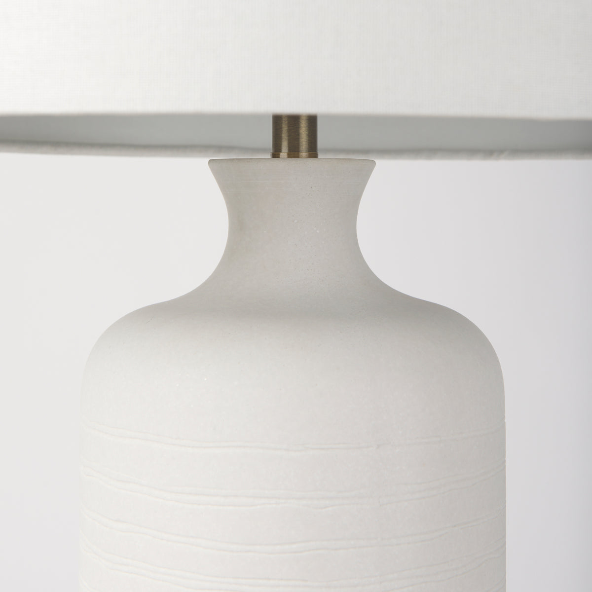 Melanie 17.0L x 17.0W x 30.5H White Shade W/White Base Table Lamp-Table Lamps-DECOROLALA